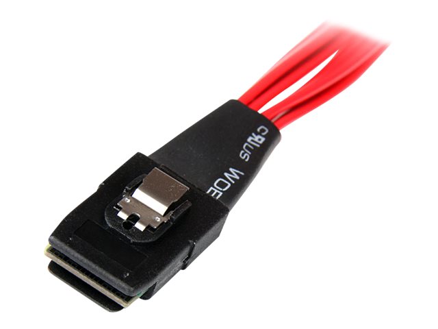 StarTech.com 50cm Internal Serial Attached SCSI Mini SAS Cable - SFF8087 to 4x SFF8482 - Internal Mini SAS Cable (SAS808782P50) - SAS internal cable - SAS 6Gbit/s - 36 pin 4i Mini MultiLane (P) to SATA power, 29 pin internal SAS (SFF-8482) - 50 cm - red