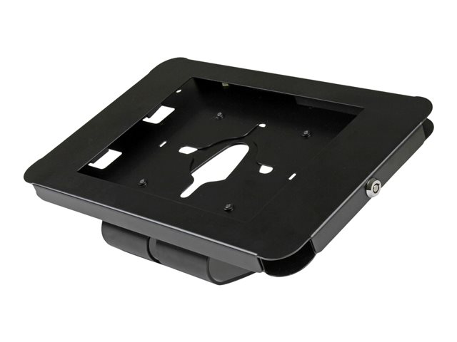 StarTech.com Secure Tablet Enclosure Stand- Lockable Anti Theft Steel Desk or Wall Mount for 9.7\" iPad / Tablet - VESA Compatible (SECTBLTPOS) - Stand (mount bracket, pads, front plate, rear plate) - for tablet - lockable - steel - black - screen size: 9.7\" - mounting interface: 100 x 100 mm - wall-mountable, desktop - for P/N: DK30CHPH