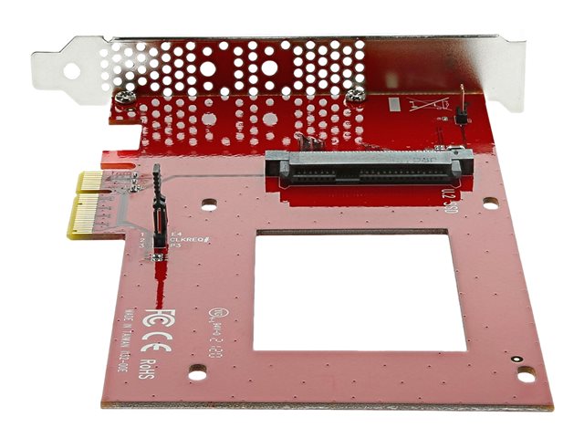 StarTech.com U.2 to PCIe Adapter - x4 PCIe - For 2.5\" U.2 NVMe SSD - SFF-8639 PCIe Adapter - U.2 SSD - PCIe SSD - U.2 drive (PEX4SFF8639) - Interface adapter - 2.5\" - Ultra M.2 Card - PCIe 3.0 x4 - red - for P/N: BNDTB10GI, BNDTB210GSFP, BNDTB310GNDP, BNDTB410GSFP, BNDTB4M2E1, BNDTBUSB3142
