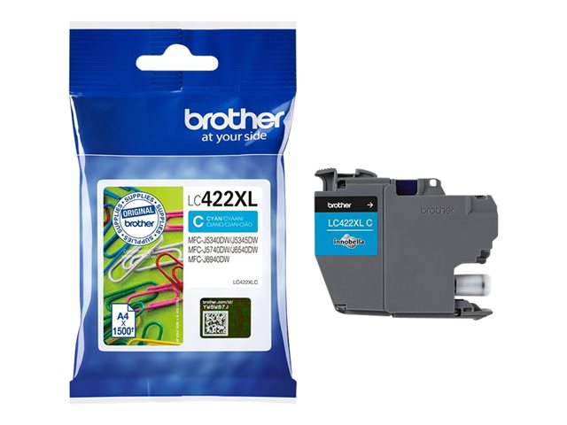 Brother LC422XLC - High Yield - cyan - original - ink cartridge - for Brother MFC-J5340DW, MFC-J5345DW, MFC-J5740DW, MFC-J6540DW, MFC-J6940DW
