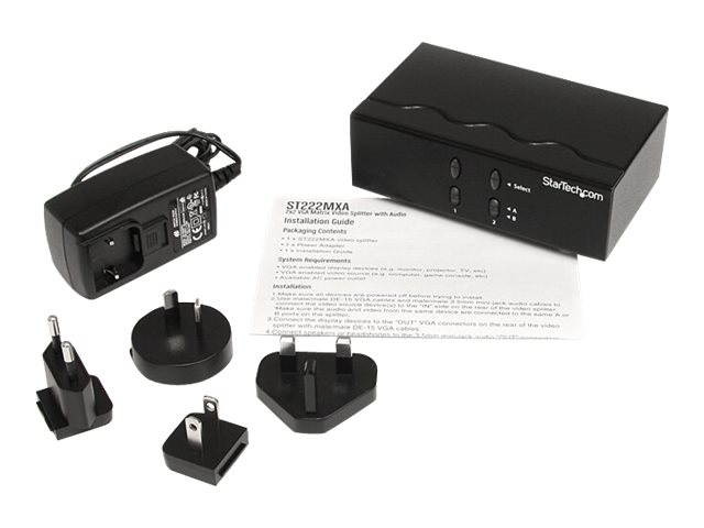 StarTech.com 2x2 VGA Matrix Video Switch Splitter with Audio - Video/audio switch - desktop - ST222MXA - Video/audio switch - desktop - for P/N: IM12D1500P, SVA12M2NEUA, SVA12M5NA