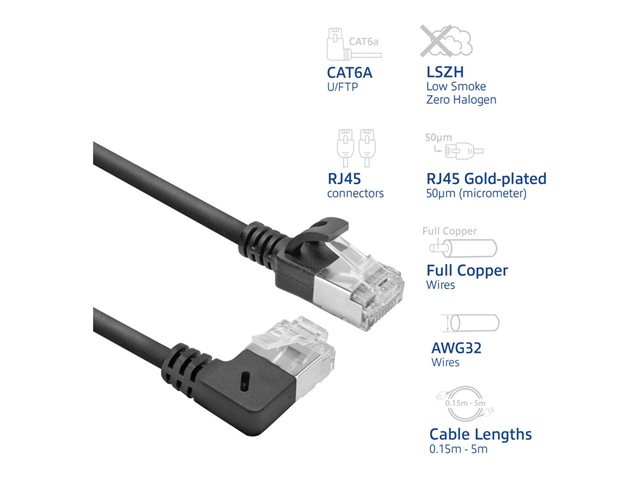 CAT6A U/FTP SLM R-ANG BK 2.00M. 1 stk