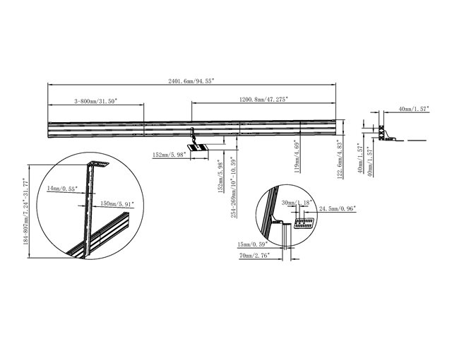K/VISION Menu Wall Mount Port 4 x 55\"