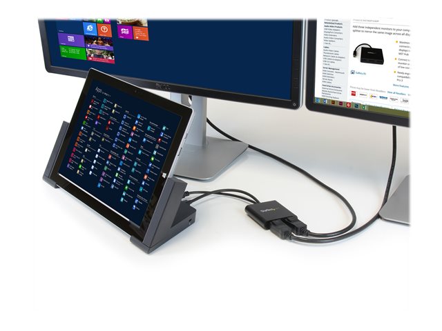 StarTech.com 2-Port Multi Monitor Adapter, Mini DisplayPort 1.2 to DisplayPort MST Hub, Dual 4K 30Hz, Windows Extended Desktop (MSTMDP122DP) - Video splitter - 2 x DisplayPort - desktop