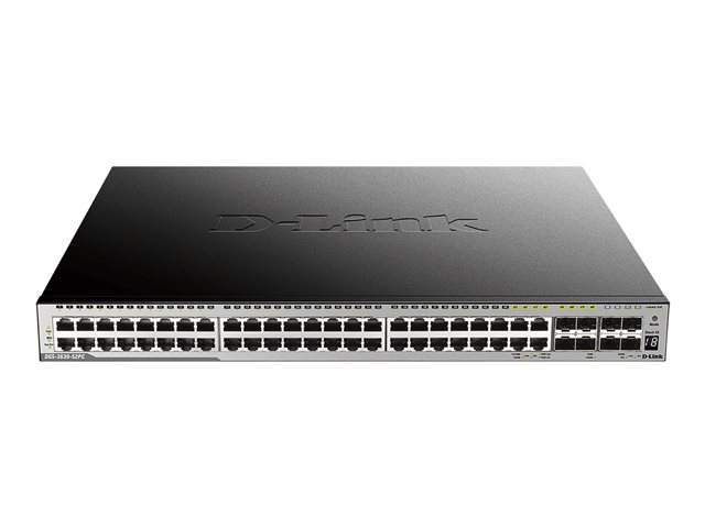 D-Link DGS 3630-52PC - Switch - L3 - Managed - 44 x 10/100/1000 (PoE+) + 4 x combo Gigabit SFP + 4 x 10 Gigabit SFP+ - rack-mountable - PoE+ (370 W)