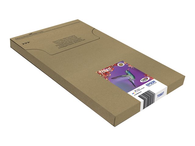 Epson T0807 Easy Mail Packaging - 6-pack - black, yellow, cyan, magenta, light magenta, light cyan - original - box - ink cartridge - for Stylus Photo P50, PX650, PX660, PX700, PX710, PX720, PX730, PX800, PX810, PX820, PX830