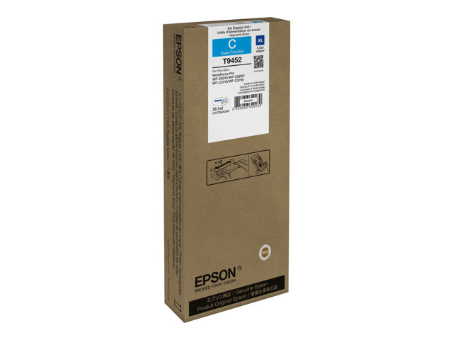 Epson T9452 - 38.1 ml - XL - cyan - original - ink cartridge - for WorkForce Pro WF-C5210DW, WF-C5290DW, WF-C5710DWF, WF-C5790DWF
