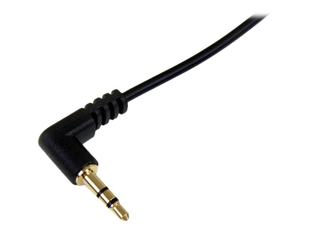 StarTech.com 6 ft Slim 3.5mm to Right Angle Stereo Audio Cable - M/M (MU6MMSRA) - Audio cable - mini-phone stereo 3.5 mm male to mini-phone stereo 3.5 mm male - 1.8 m - black - right-angled connector - for P/N: SV231DVGAU2A, SV431DVGAU2A