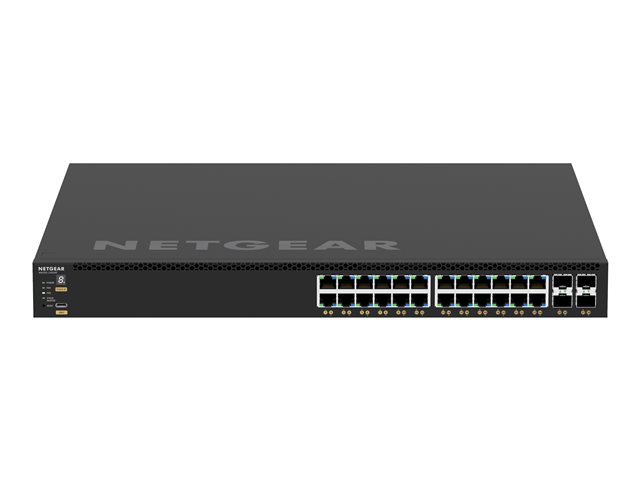NETGEAR M4350 Series M4350-24G4XF - Switch - L3 - Managed - 24 x 10/100/1000 (PoE+) + 4 x SFP+ - front to back airflow - rack-mountable - PoE+ (720 W)