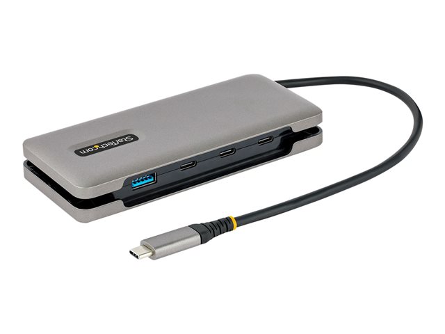 StarTech.com 4-Port USB-C Hub, 1x USB-A and 3x USB-C Ports, USB 3.1 10Gbps, Bus Powered, USB Type C Hub with 9.8in (25cm) Wrap-Around Cable, Portable USB-C to USB-A Hub - USB Expansion Hub (HB31CM1A3CB) - Hub - 1 x USB 3.2 Gen 2 + 3 x USB-C 3.2 Gen 2