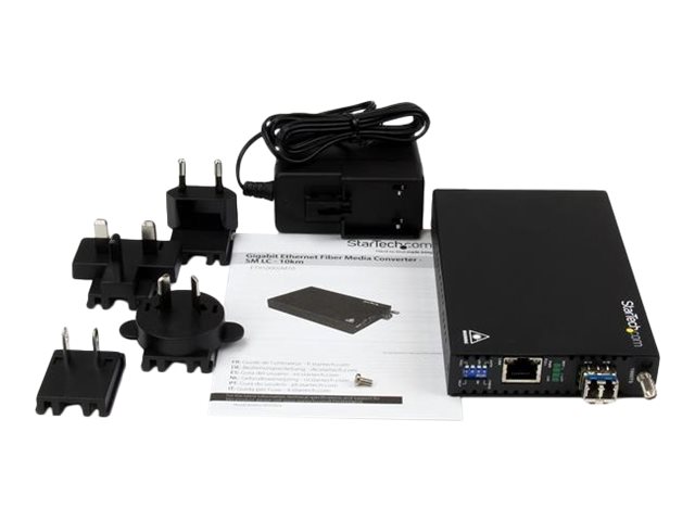 StarTech.com Singlemode (SM) LC Fiber Media Converter for 1Gbe Network - 10km - Gigabit Ethernet - 1310nm - with SFP Transceiver (ET91000SM10) - Fibre media converter - 1GbE - 100Base-LX, 1000Base-T - RJ-45 / LC single-mode - up to 10 km - 1310 nm - for P/N: SVA12M2NEUA, SVA12M5NA