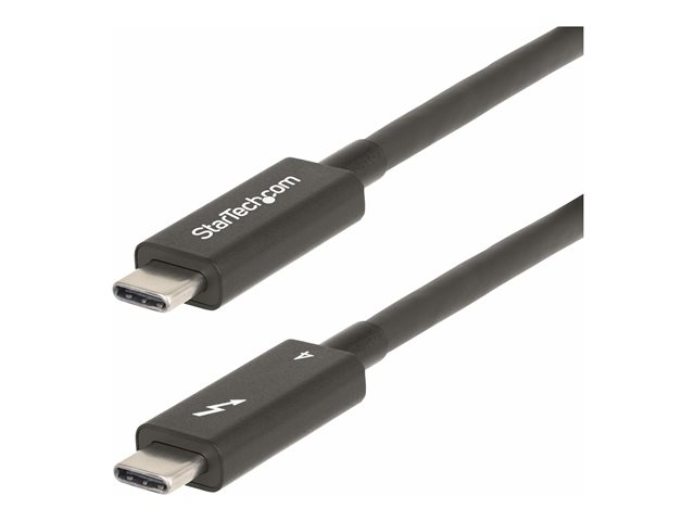 StarTech.com 6ft (2m) Active Thunderbolt 4 Cable, 40Gbps, 100W PD, 4K/8K, Intel Certified, Compatible w/Thunderbolt 3/USB 3.2/DisplayPort (A40G2MB-TB4-CABLE) - USB cable - 24 pin USB-C (M) to 24 pin USB-C (M) - USB 3.2 Gen 2 / USB4 / Thunderbolt 3 / Thunderbolt 4- / DisplayPort 1.4a - 2 m - active, USB Power Delivery (100W), up to 40 Gbps data transfer rate, 8K60Hz support, 4K60Hz support - black