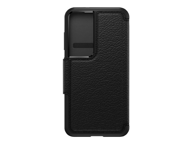 OtterBox Strada Series - Flip cover for mobile phone - synthetic rubber, leather - shadow black - for Samsung Galaxy S23