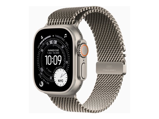 Apple Watch Ultra 3 GPS + Cellular 49mm Natural Titanium Case with Natural Titanium Milanese Loop - Small