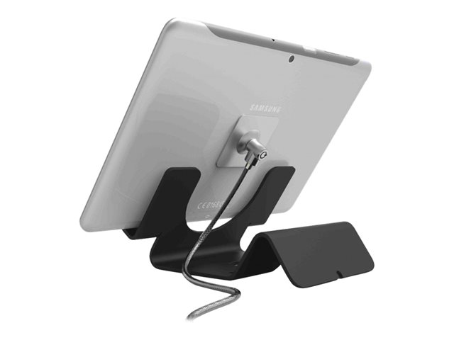 Compulocks Universal Tablet Holder with Keyed Cable Lock - Secure table stand for tablet - black