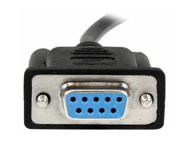 StarTech.com 1m Black DB9 RS232 Serial Null Modem Cable F/F - DB9 Female to Female - 9 pin RS232 Null Modem Cable - 1 meter, Black - Null modem cable - DB-9 (F) to DB-9 (F) - 1 m - molded, thumbscrews - black - for P/N: PCI2S5502, PEX4S953, PEX4S953LP