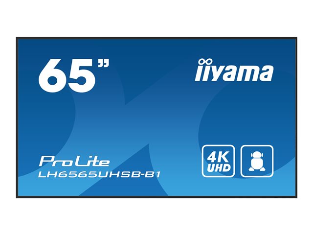 iiyama ProLite LH6565UHSB-B1 - 65\" Diagonal Class (64.5\" viewable) LED-backlit LCD display - digital signage - Android - 4K UHD (2160p) 3840 x 2160 - black