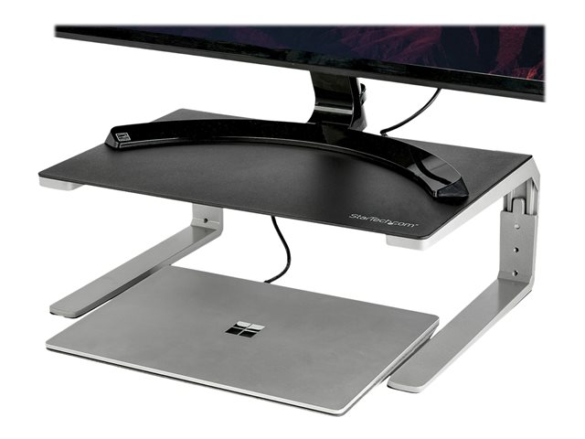 StarTech.com Monitor Riser Stand - For up to 32\" Monitor - Height Adjustable - Computer Monitor Riser - Steel and Aluminum (MONSTND) - Stand - for Monitor - aluminium, steel - screen size: 32\" - desktop