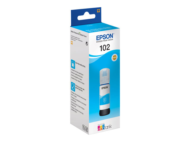 Epson 102 - 70 ml - cyan - original - ink tank - for EcoTank ET-15000, 2750, 2751, 2756, 2850, 2851, 2856, 3850, 4750, 4850, 4856