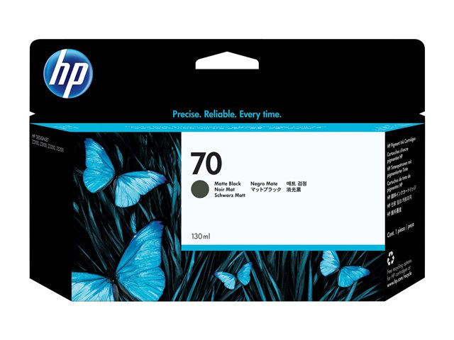 HP 70 - 130 ml - matte black - original - DesignJet - ink cartridge - for DesignJet HD Pro MFP, T120, Z2100, Z3100, Z3100ps, Z3200, Z3200ps, Z5200, Z5400