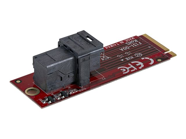StarTech.com U.2 to M.2 Adapter - for 1 x U.2 PCIe NVMe SSD - M.2 PCIe x4 Host Interface - U.2 SSD - M.2 PCIe Adapter - U.2 Drive (M2E4SFF8643) - Interface adapter - 2.5\" - SAS - M.2 Card - red