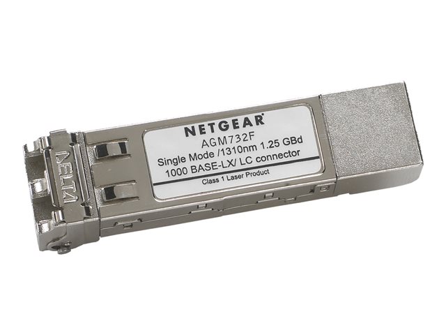 NETGEAR ProSafe AGM732F - SFP (mini-GBIC) transceiver module - 1GbE - 1000Base-LX - LC single-mode - up to 10 km - for NETGEAR GSM7224, M4300-28G-PoE+