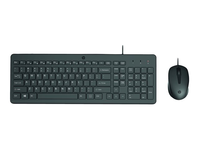 HP 150 - Keyboard and mouse set - USB - AZERTY - Belgium - black