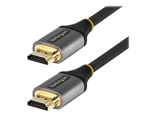 StarTech.com 6ft (2m) HDMI 2.1 Cable, Certified Ultra High Speed HDMI Cable 48Gbps, 8K 60Hz/4K 120Hz HDR10+ eARC, Ultra HD 8K HDMI Cable / Cord w/TPE Jacket, For UHD Monitor/TV/Display - Dolby Vision/Atmos, DTS-HD (HDMM21V2M) - Ultra High Speed - HDMI cable with Ethernet - HDMI male to HDMI male - 2 m - double shielded - grey, black - passive, 4K120Hz support, 8K60Hz support - for P/N: 4PORT-8K-HDMI-SWITCH