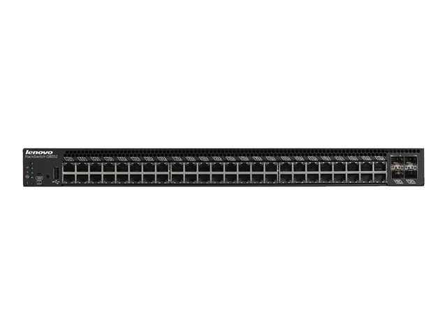 Lenovo RackSwitch G8052 - Switch - L3 - Managed - 48 x 10/100/1000 + 4 x 1 Gigabit / 10 Gigabit SFP+ - back to front airflow - rack-mountable - for ThinkAgile HX3721 Certified Node 7Y88