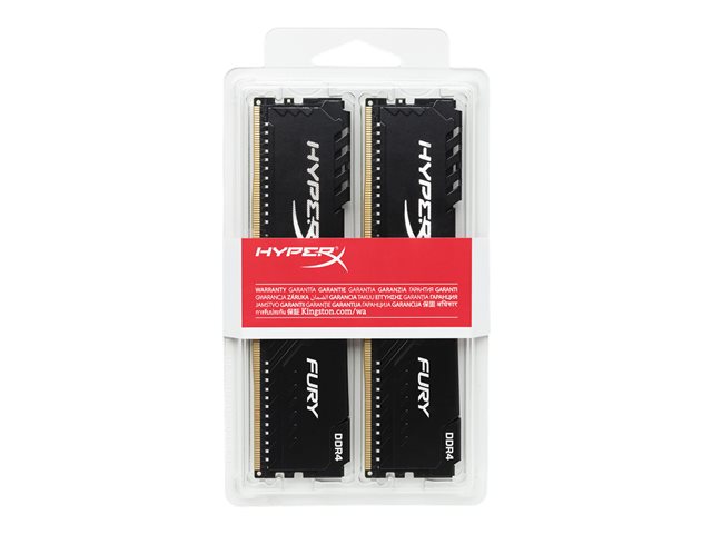 HyperX FURY - DDR4 - kit - 16 GB: 2 x 8 GB - DIMM 288-pin - 3200 MHz / PC4-25600 - CL16 - 1.35 V - unbuffered - non-ECC - black
