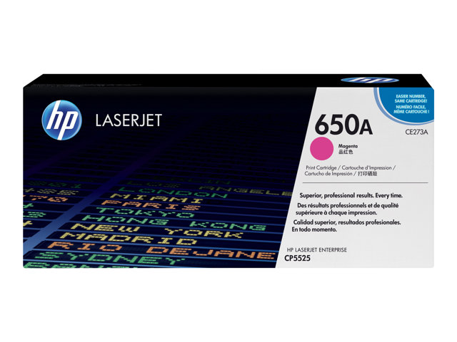 HP 650A - Magenta - original - LaserJet - toner cartridge (CE273A) - for Color LaserJet Enterprise CP5520, CP5525, M750