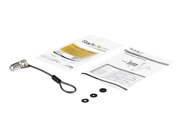 StarTech.com Universal Laptop Cable Lock Expansion Loop, 6? (15cm) Anti Theft 4-Digit Combination K-Slot Lock, Computer Security Cable to Create Twin/Multi-Head Lock for Multiple Devices - Security Cable Loop (BRNCHLOCK) - Security cable lock - black & silver - 15 cm