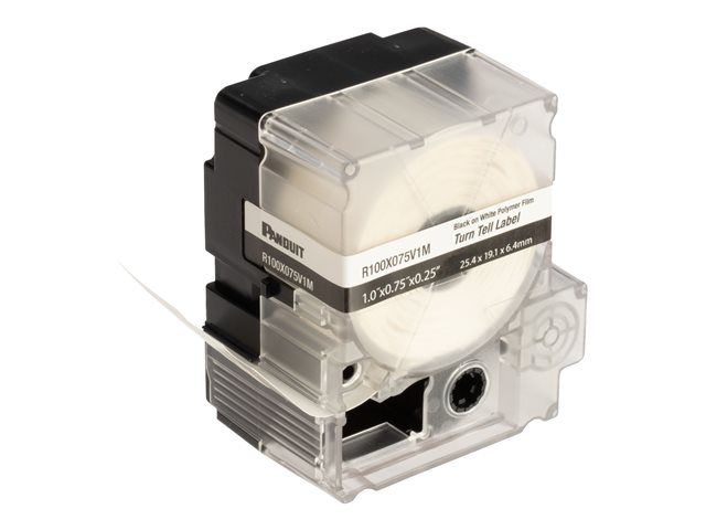 Panduit Turn-Tell - Vinyl - acrylic adhesive - 4.5 mil - white - 25.4 x 19.1 mm 175 label(s) (1 roll(s) x 175) labels
