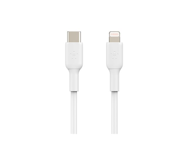 Belkin BoostCharge - Lightning cable - 24 pin USB-C male to Lightning male - 1 m - white - USB Power Delivery (18W)