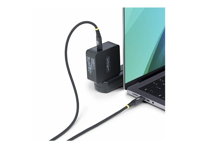 StarTech.com 1m USB-C Charging Cable, 240W, Silicone Jacket w/Braid - USB cable - 24 pin USB-C (M) to 24 pin USB-C (M) - USB 2.0 - 48 V - 5 A - 1 m - USB Power Delivery (240W), extended power range (EPR) - black