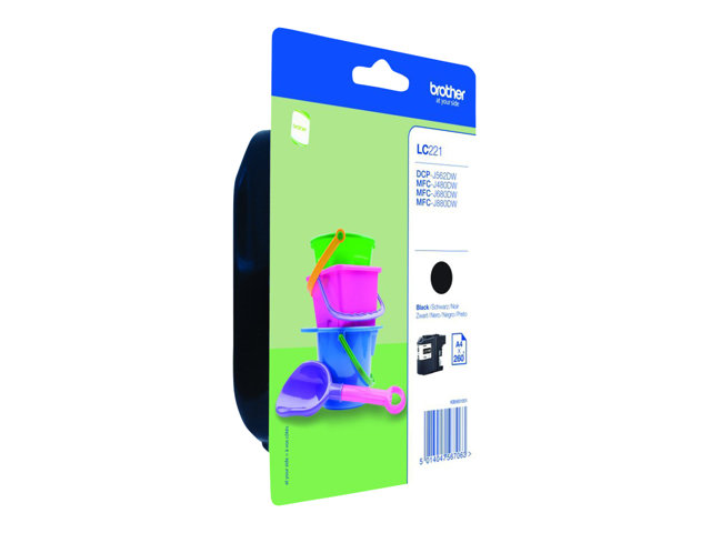 Brother LC221BK - Black - original - blister - ink cartridge - for Brother DCP-J562DW, MFC-J480DW, MFC-J680DW, MFC-J880DW
