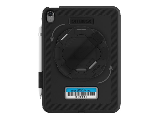 OtterBox Defender Series - Back cover for tablet - rugged - with kickstand & hand strap - black - for Apple 10.9-inch iPad (10th generation)