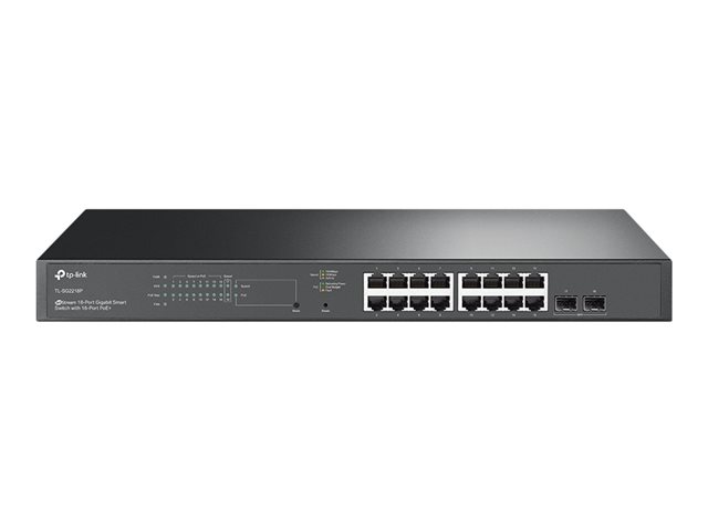 TP-Link JetStream TL-SG2218P V1.60 - Switch - smart - 16 x 10/100/1000 (PoE+) + 2 x SFP - rack-mountable - PoE+ (150 W)