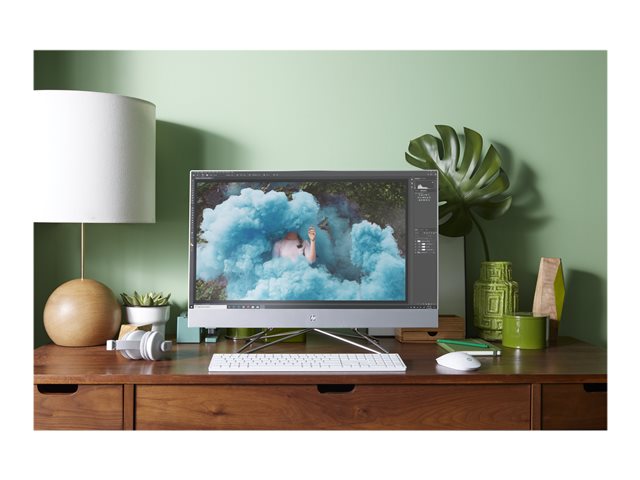 HP 27-dp1018nb - All-in-one - Core i5 1135G7 / 2.4 GHz - RAM 8 GB - SSD 512 GB - NVMe - Iris Xe Graphics - GigE - WLAN: 802.11a/b/g/n/ac, Bluetooth 5.0 - Win 10 Home 64-bit - monitor: LED 27\" 1920 x 1080 (Full HD) - keyboard: Belgium - natural silver