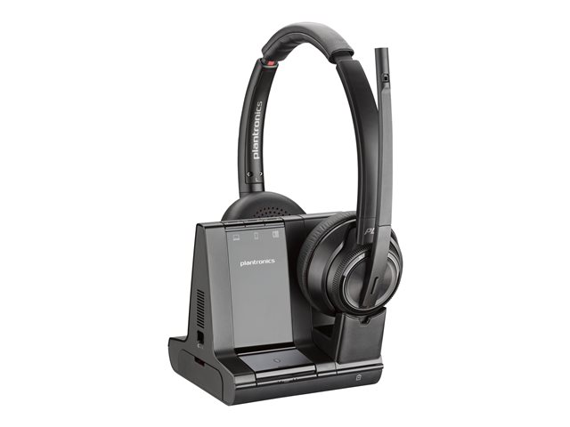 Poly Savi 8220 Office Stereo DECT 1880-1900 MHz Headset EMEA - INTL English - Euro plug - Replaces Poly SKU 207325-12