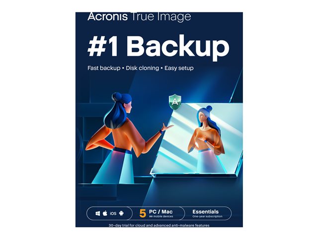 Acronis True Image Essentials Subscription 5 Computers - 1 year subscription ESD
