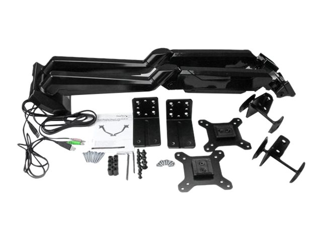 StarTech.com Desk Mount Dual Monitor Arm - One-Touch Height Adjustment (ARMSLIMDUO) - Mounting kit - adjustable arm - for LCD display - aluminium - black - screen size: 12\"-32\" - desk-mountable - for P/N: ACCSMNT, DK30A2DH, DK30C2DAGPD, DK30C2HAGPD, PXT101YUK, TB3DK2DPM2, TB3DK2DPPD