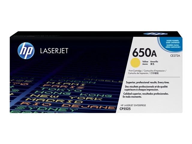 HP 650A - Yellow - original - LaserJet - toner cartridge (CE272A) - for Color LaserJet Enterprise CP5520, CP5525, M750