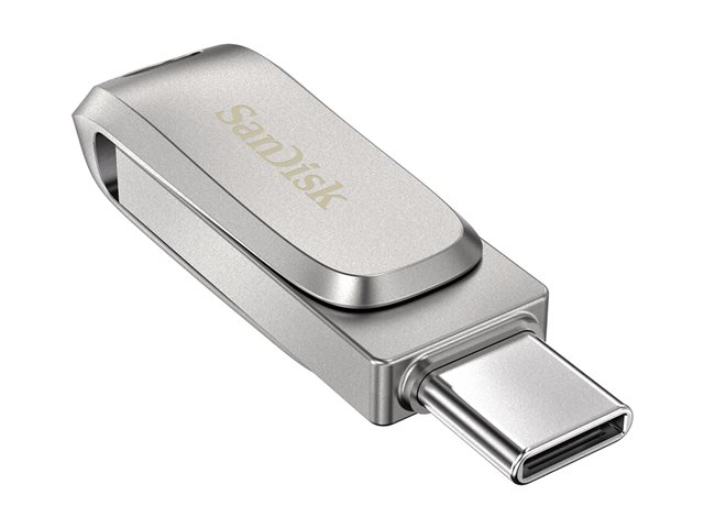 SanDisk Ultra Dual Drive Luxe - USB flash drive - 256 GB - USB 3.1 Gen 1 / USB-C - silver
