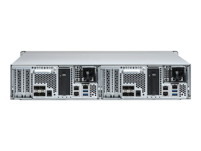 QNAP ES2486dc - NAS server - 24 bays - rack-mountable - SAS 12Gb/s - RAID RAID 0, 1, 5, 6, 10, 50, JBOD, 60, RAID TP - RAM 96 GB - Gigabit Ethernet / 10 Gigabit Ethernet - iSCSI support - 2U