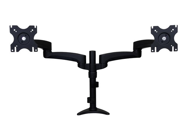 StarTech.com Desk Mount Dual Monitor Arm - Articulating - Supports Monitors 12\" to 24\" - Adjustable VESA Monitor Arm - Grommet or Desk Mount - Black (ARMDUAL) - Mounting kit - adjustable arm - for 2 LCD displays - plastic, steel - black - screen size: 12\"-24\" - desk-mountable - for P/N: ACCSMNT, ARMSTSLG, DK30A2DH, DK30C2DAGPD, DK30C2HAGPD, TB3DK2DPM2, TB3DK2DPPD