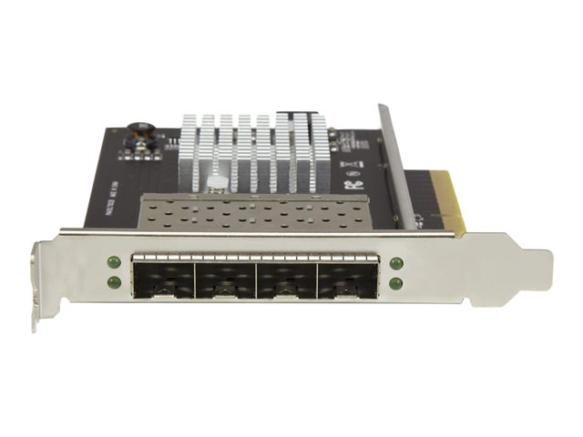 StarTech.com Quad Port 10G SFP+ Network Card, Intel XL710 Open SFP+ Converged Adapter, PCIe 10 Gigabit Ethernet Server NIC, 10GbE Fiber Optic LAN Card Dell PowerEdge HPE ProLiant, NIC Card - 10Gb SFP+ NIC Card (PEX10GSFP4I) - Network adapter - PCIe x8 - 10 Gigabit SFP+ x 4 - black