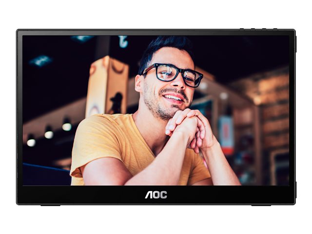 AOC 16T3EA - LED monitor - 16\" (15.6\" viewable) - portable - 1920 x 1080 Full HD (1080p) @ 60 Hz - IPS - 250 cd/m² - 700:1 - 4 ms - USB-C - textured black