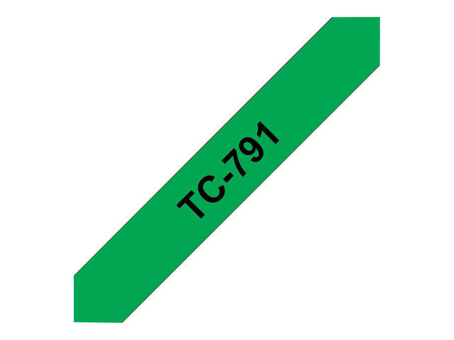 Brother TC791 - 9 mm x black on green - laminated tape - for P-Touch PT-2000, PT-3000, PT-500, PT-5000, PT-8E