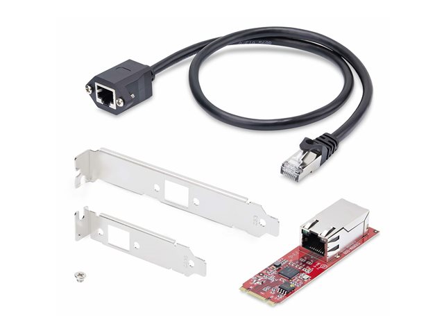 StarTech.com 1-Port 2.5GbE M.2 Network Card, Multi-Gigabit Speeds (2.5G/1G/100M/10M) - NBASE-T (802.3bz), PCIe Ethernet M.2 2280, B/M Key - NIC for SFFs/Desktop PCs, Includes 2ft Cat6 adapter, Full/Low Brackets (MR12GI-NETWORK-CARD) - Network adapter